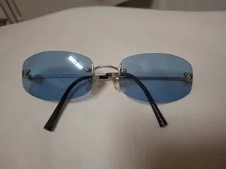 Occhiali da sole Chanel blu e argento