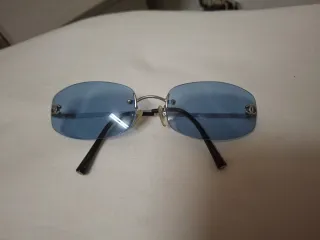 Occhiali da sole Chanel blu e argento