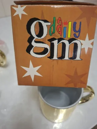 Set 3 Tazze Mug Metalliche Dorate