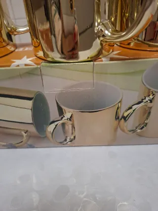 Set 3 Tazze Mug Metalliche Dorate