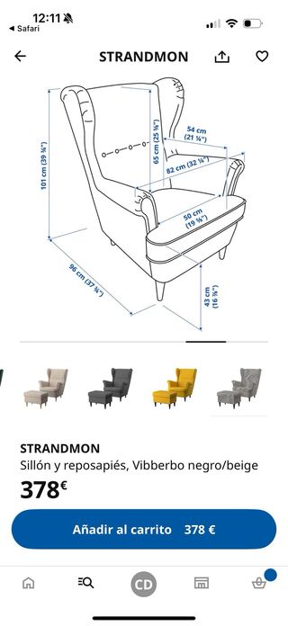 Sillón de tela + reposapiés