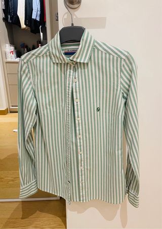 Camisa El Ganso rayas verde y blanco Talla XS