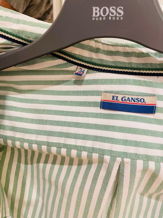 Camisa El Ganso rayas verde y blanco Talla XS