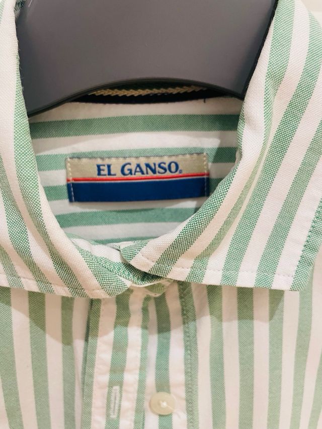 Camisa El Ganso rayas verde y blanco Talla XS