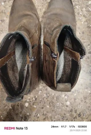 Botines planos piel auténtica