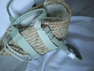 Capazo Zara M Beige/Verde Nuevo