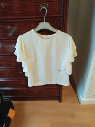 Blusa blanca de señora talla única