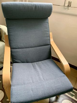 Sillón Poäng Ikea Azul y Madera