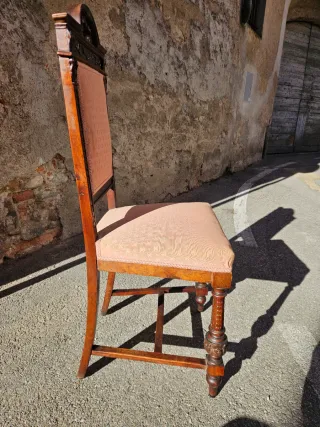 8 sedie antiche noce massello epoca 1880