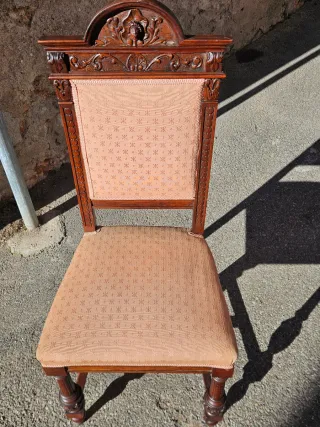 8 sedie antiche noce massello epoca 1880