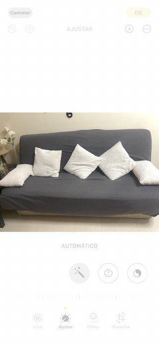 Sofá Cama Tela Beige y Gris