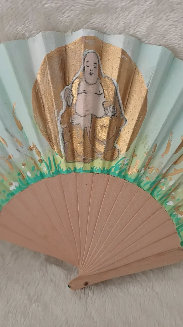 Abanico Pintura Buda Regalo Navidad