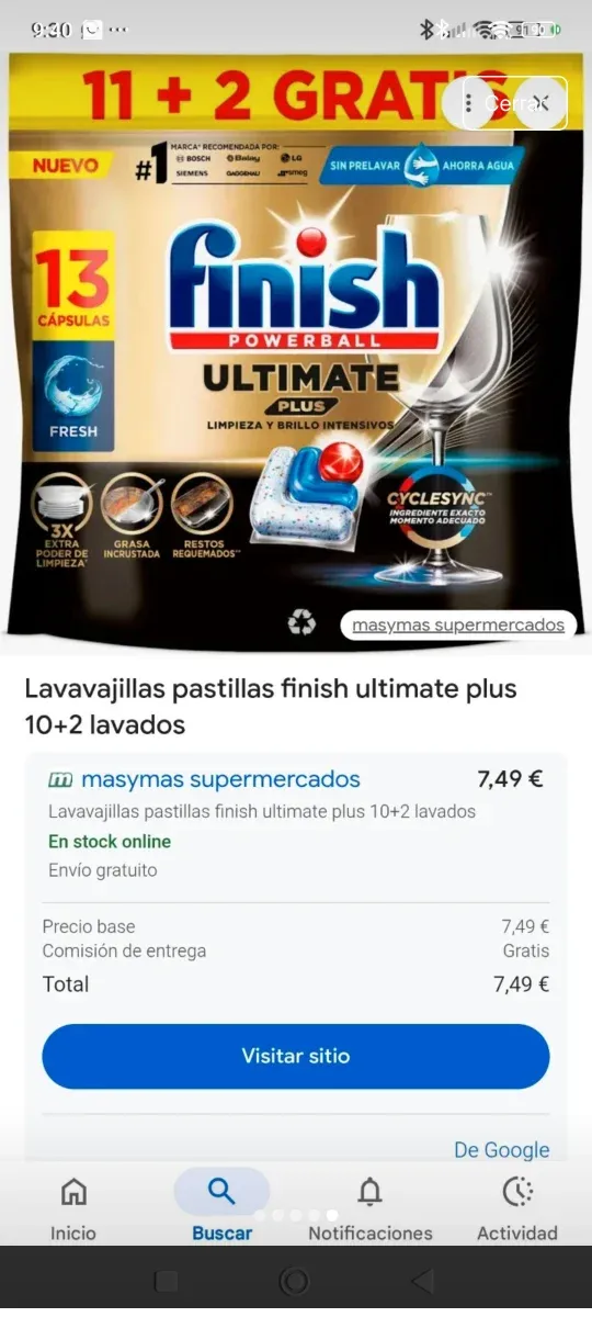 Pastillas lavavajillas Finish Ultimate Plus