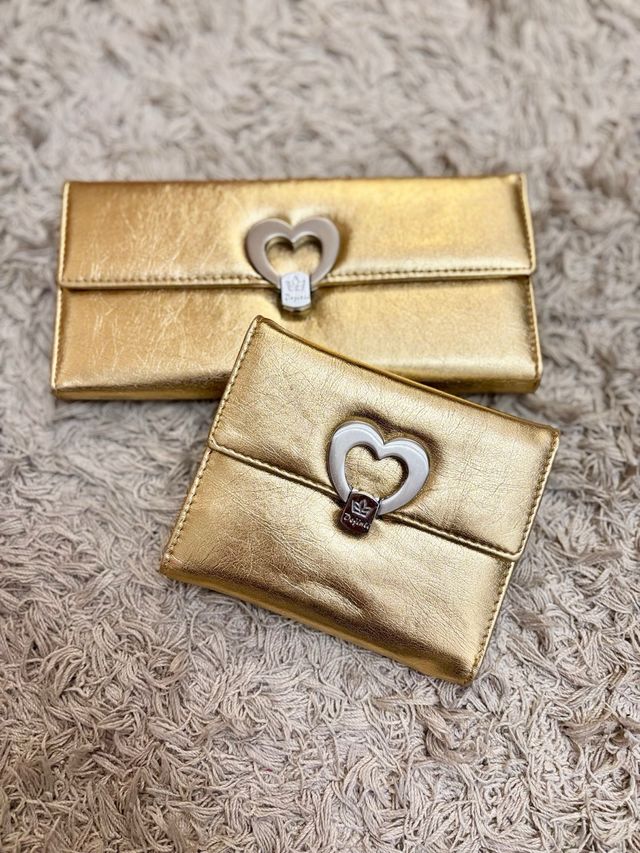 Carteras Billeteras Doradas Corazón .