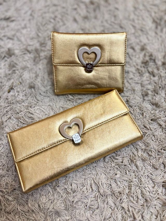 Carteras Billeteras Doradas Corazón .