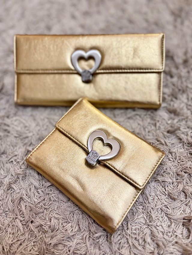 Carteras Billeteras Doradas Corazón .