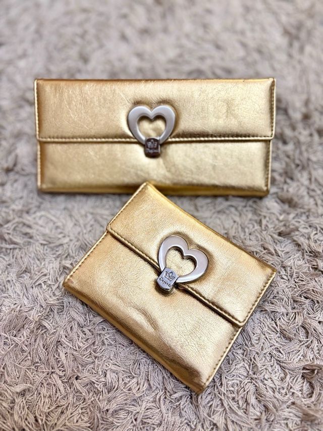 Carteras Billeteras Doradas Corazón .