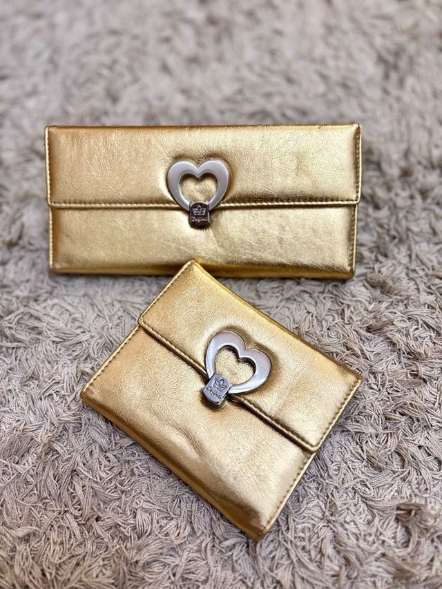 Carteras Billeteras Doradas Corazón .