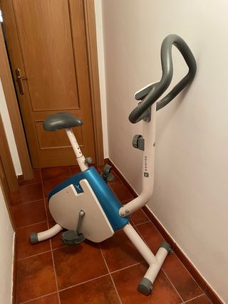 Bicicleta Estática Domyos Azul y Blanca