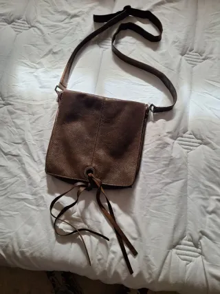 Bolso Piel vintage Marrón Hecho a Mano