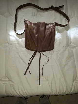 Bolso Piel vintage Marrón Hecho a Mano