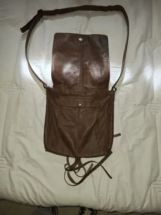 Bolso Piel vintage Marrón Hecho a Mano