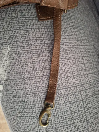 Bolso Piel vintage Marrón Hecho a Mano