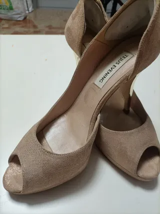 Zapatos de fiesta Talla 39 Nude/dorado