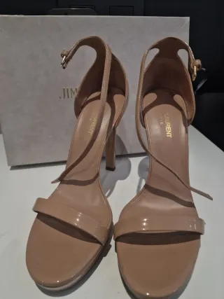 Zapatos de tacón saint laurent color nude
