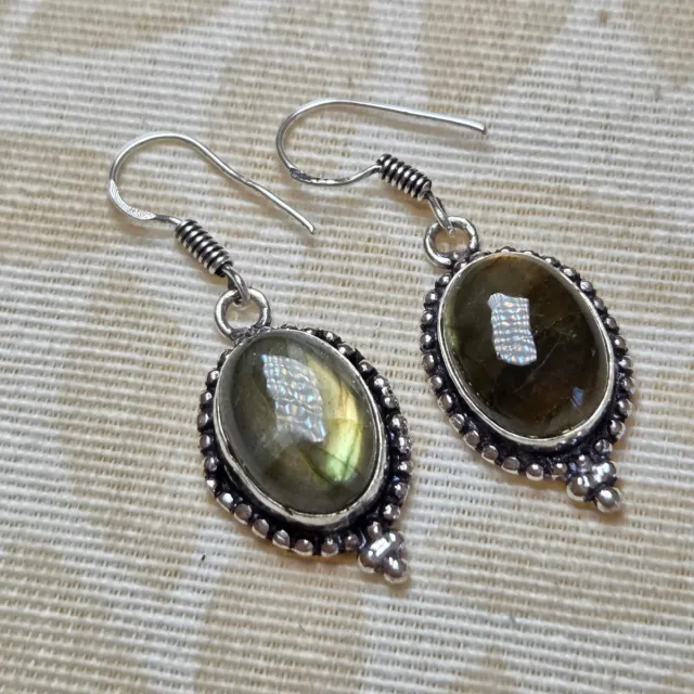 Pendientes Plata 925 con Labradorita