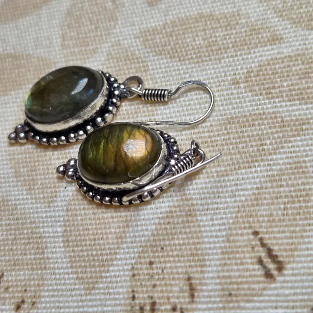 Pendientes Plata 925 con Labradorita