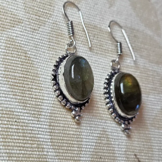 Pendientes Plata 925 con Labradorita