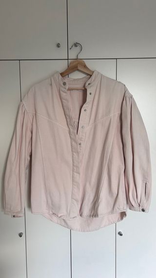 Cazadora tejana rosa claro bomber