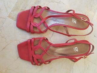 Sandalias Tacón Rojo Talla 38