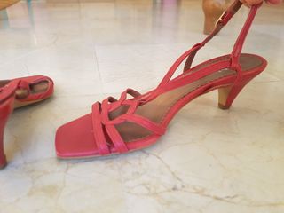 Sandalias Tacón Rojo Talla 38