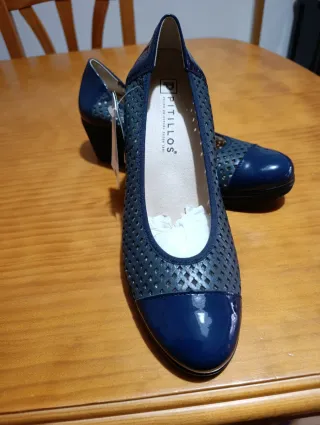 Zapatos Pitillos Azul Mujer