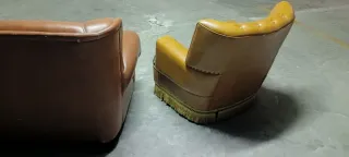 Sofá Cama 2 Plazas Marrón y Verde