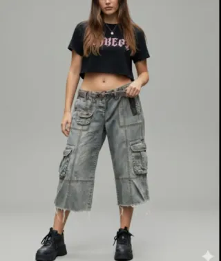 Pantalón Capri Cargo Vaquero Vintage River Island