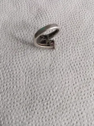 Anillo Plata con Piedras Rosas y Verdes