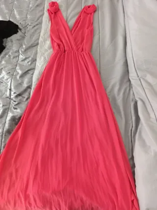 Vestido largo rosa para fiesta