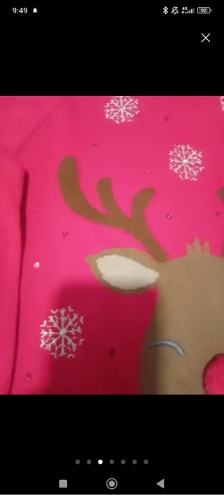 Jersey Navideño Reno Niña Talla 9-10