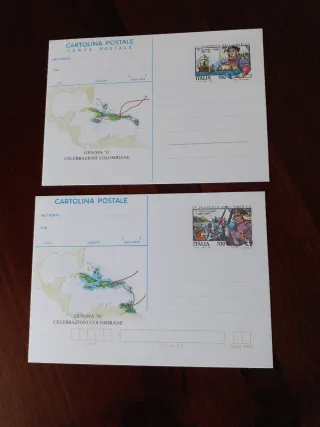 Lotto 2 Cartoline Postali Genova '92