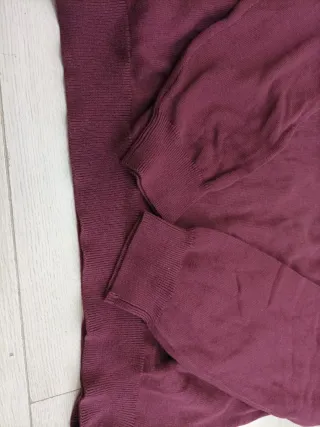 Jersey Hombre con Cuello en V Burdeos Talla XXL