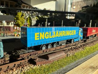 9 vagones porta camiones escala N