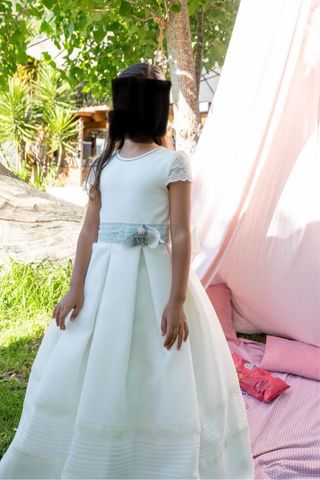 Vestido Comunión Rosa Clará Blanco