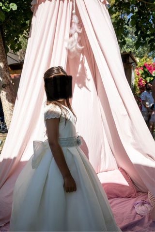 Vestido Comunión Rosa Clará Blanco