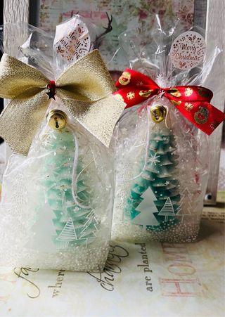 Set 2 Candele Albero Natale Teal & Verde