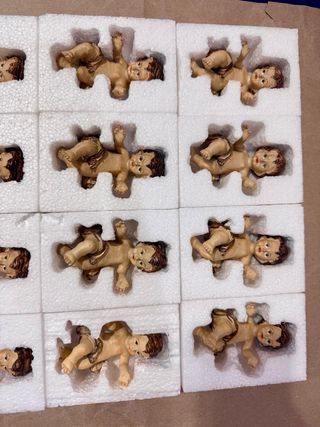 16 Pezzi Gesù Bambino Gesso Ceramico 10cm Natività