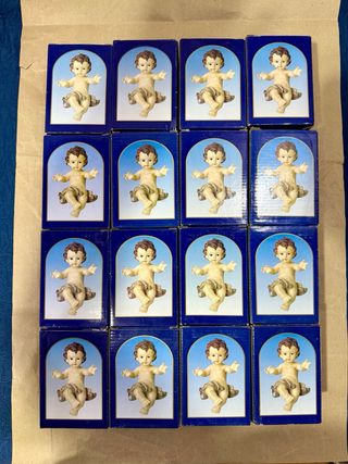 16 Pezzi Gesù Bambino Gesso Ceramico 10cm Natività