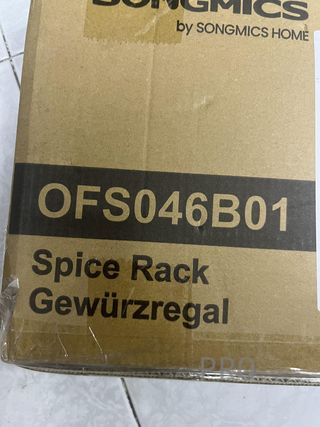 Porta spezie a 2 livelli, scaffale da banco, organizer in bambù, per cucina, sala da pranzo, ufficio, marrone vintage e nero OFS046B01